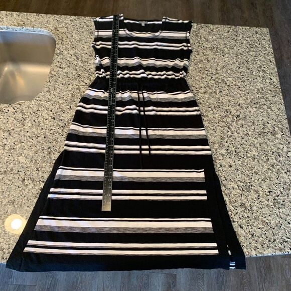 Talbots Black and White Striped Midi Dress - Picture 3 of 8
